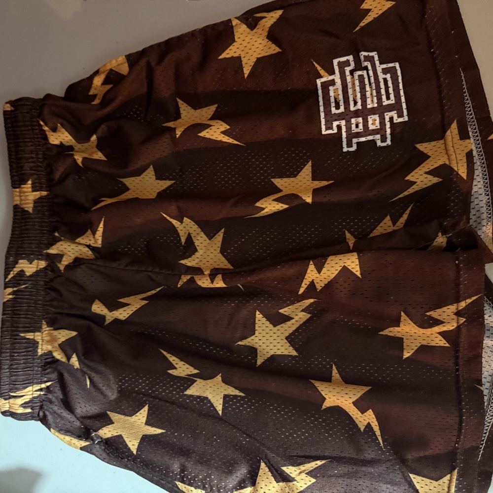 Brown Star Patterned Shorts